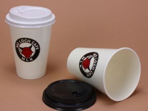 taza de café de cartón de papel de estilo sola pared y tipo copa